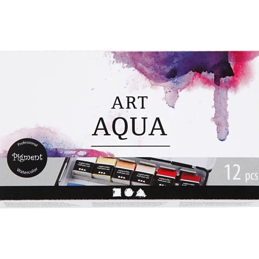 Akvarellfärger Art Aqua, 12 färger