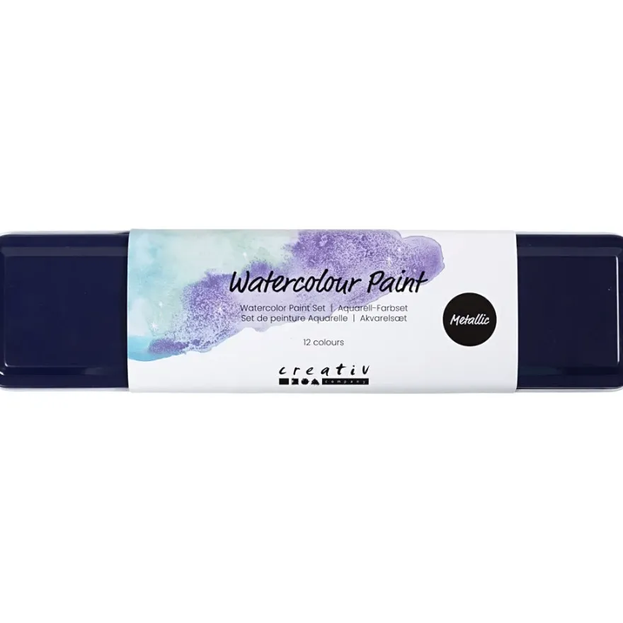 Akvarellpaket - Metallic, 12 färger