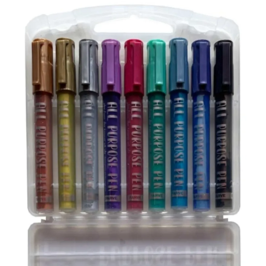 Allroundpennor - Metallic, 9 st.