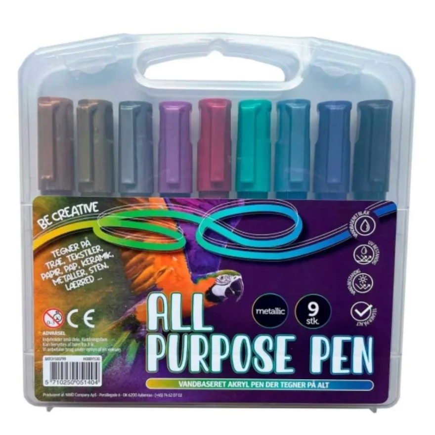 Allroundpennor - Metallic, 9 st.