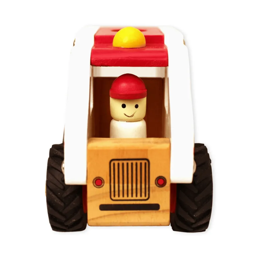 Ambulans med gummihjul – H: 9,5 cm