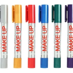 Ansiktsfärg - Make Up-pennor, Metallic, 6 st.