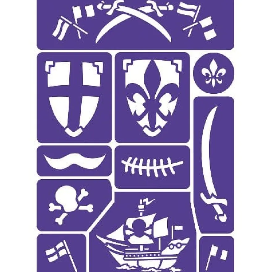 Ansiktsfärg stencil - Riddare och pirat