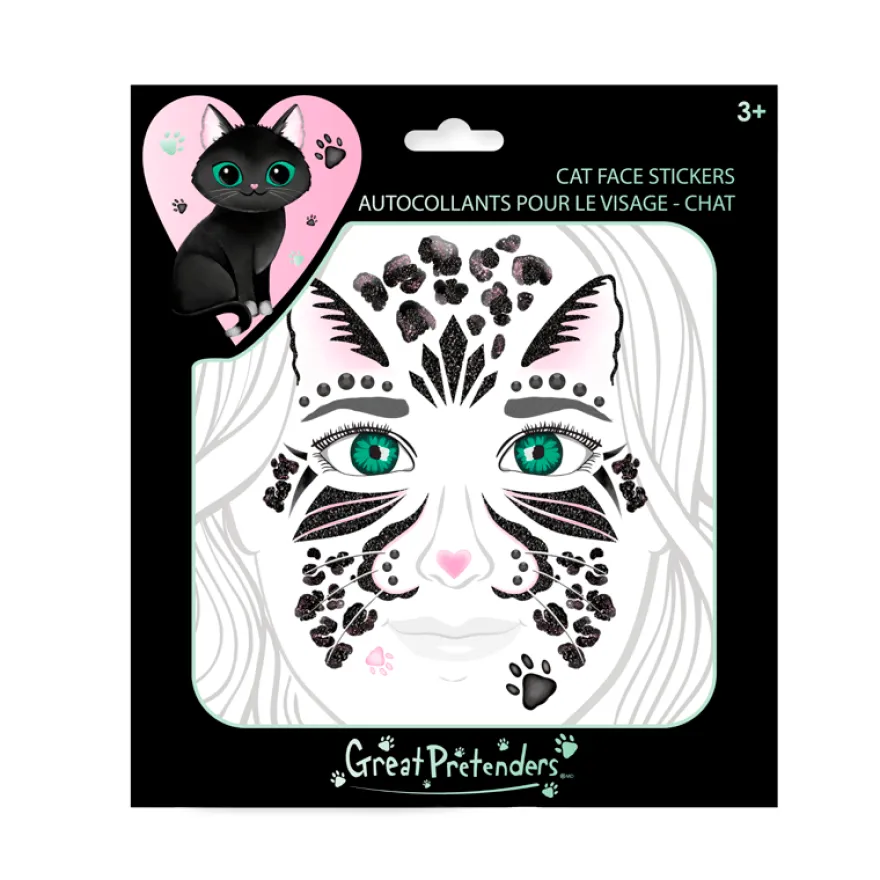 Ansiktsklistermärken - Katt