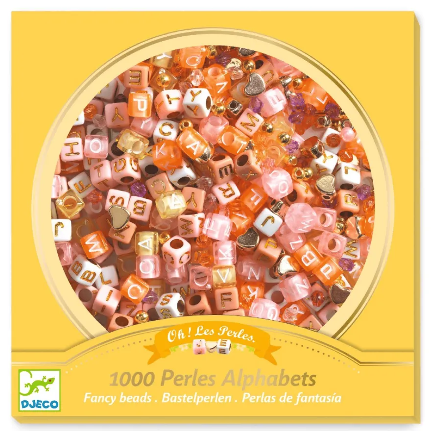 Bokstavspärlor - Guldmix, 1.000 st.