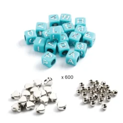 Bokstavspärlor - Silvermix, 1.000 st.