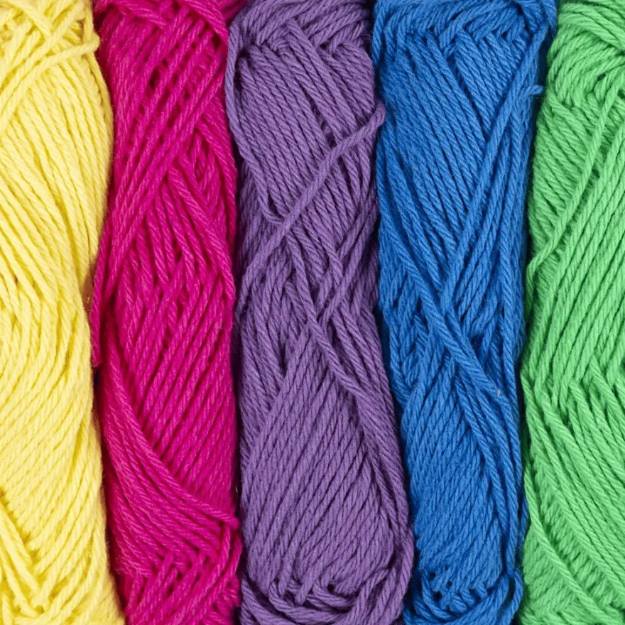 Bomullsgarn – Colorful, 5 x 50 meter