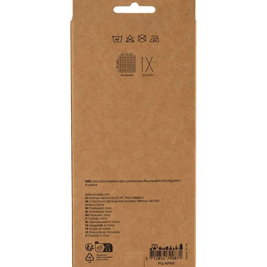 Bomullsgarn – Natur, 5 x 50 meter