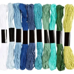 Broderigarn – Blå & grön, 10 x 8 meter