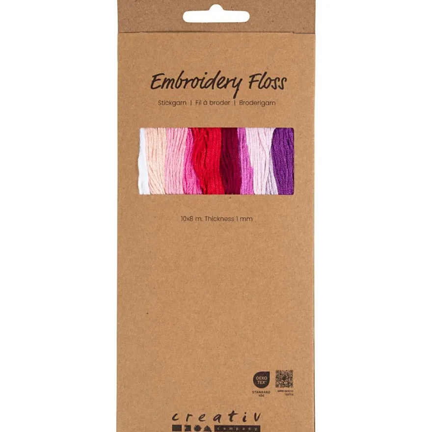 Broderigarn – Lila & rosa, 10 x 8 meter