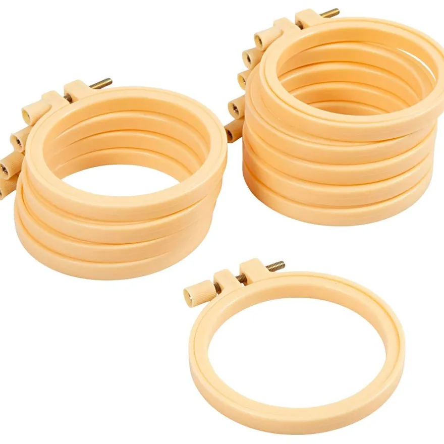 Broderiramar av plast Ø9,5 cm – 10 st.