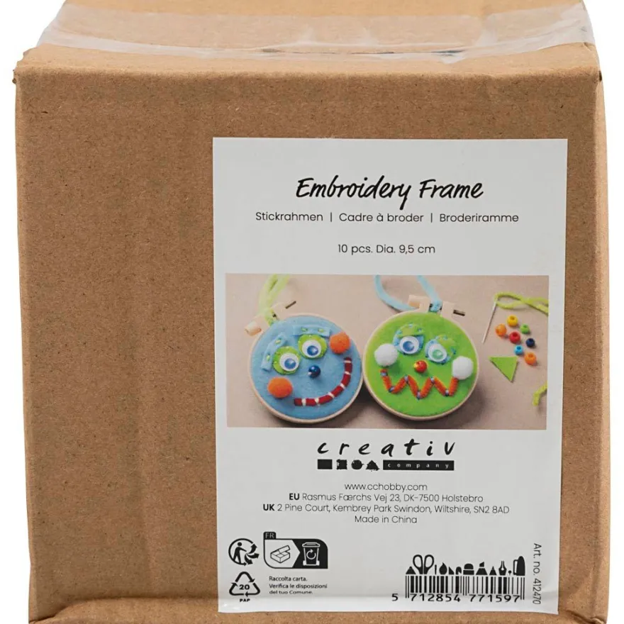 Broderiramar av plast Ø9,5 cm – 10 st.