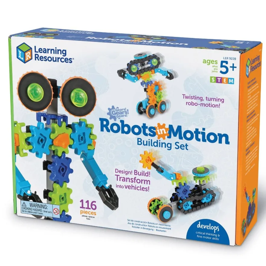 Bygg med kugghjul - Rörliga robotar