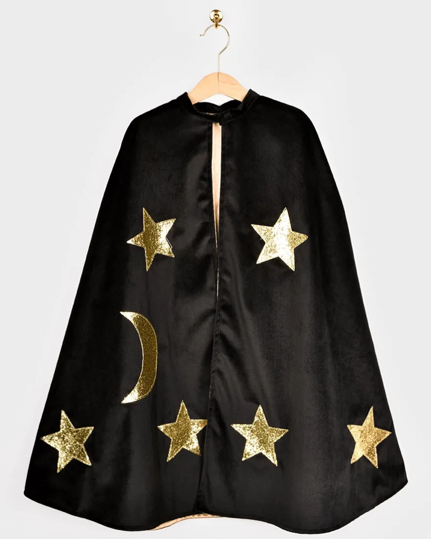 Cape + hatt med stjärnor, stl. 3-8 år