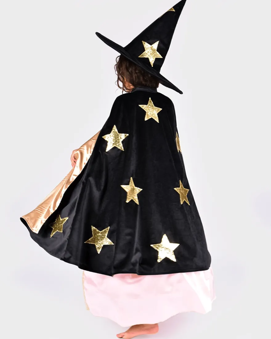 Cape + hatt med stjärnor, stl. 3-8 år
