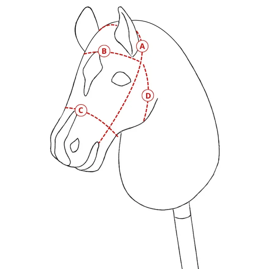 Cheval Roi-tillbehör - Träns, sort/silver-strass
