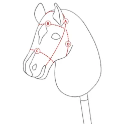 Cheval Roi-tillbehör - Träns, svart/rosa strass