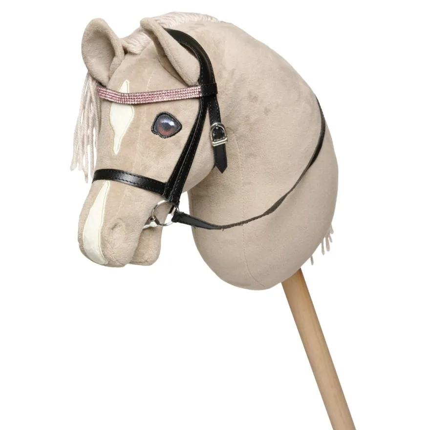 Cheval Roi-tillbehör - Träns, svart/rosa strass