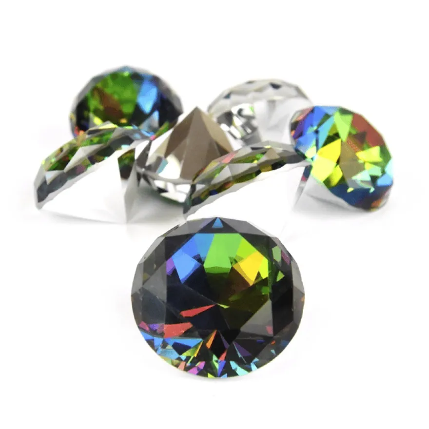 Diamanter Ø 3 cm - Regnbågsfärger - 12 st.