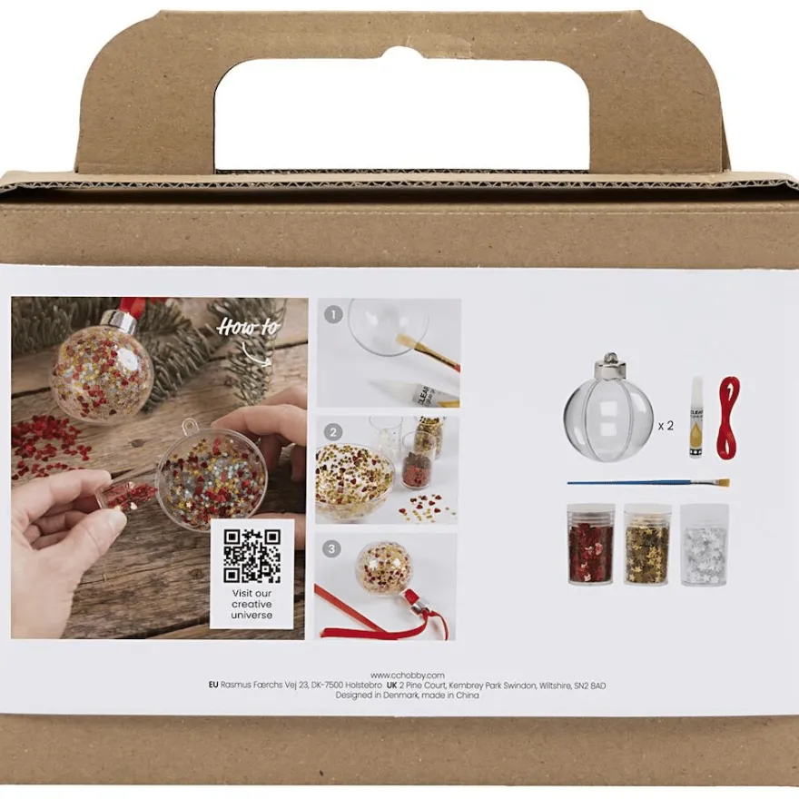 DIY-julkulor med paljetter, 2 st.