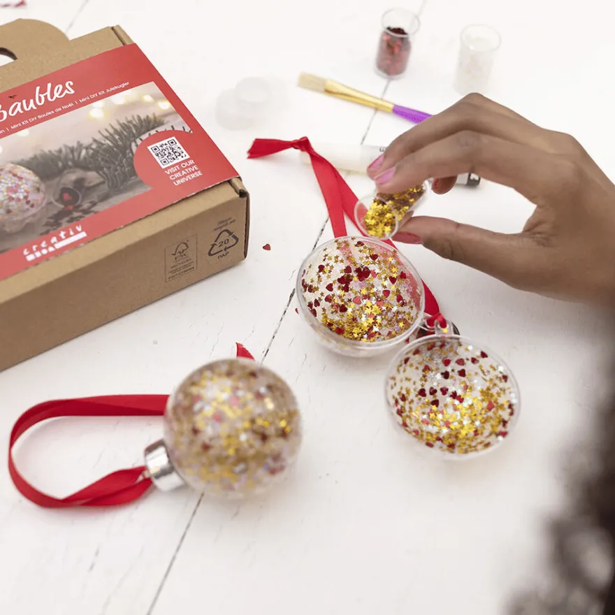 DIY-julkulor med paljetter, 2 st.