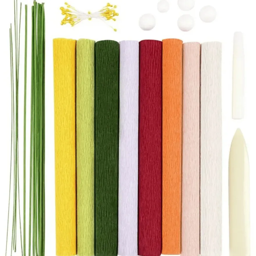 DIY-kit - Blommor i kräppapper
