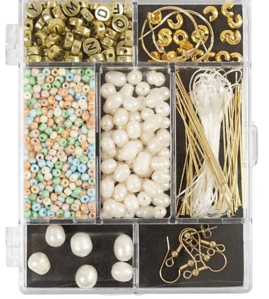 DIY-smycken, startpaket - Sötvattenspärlor
