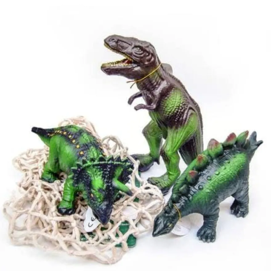 Djur i 100% naturgummi - Dinosaurier, 3 st.