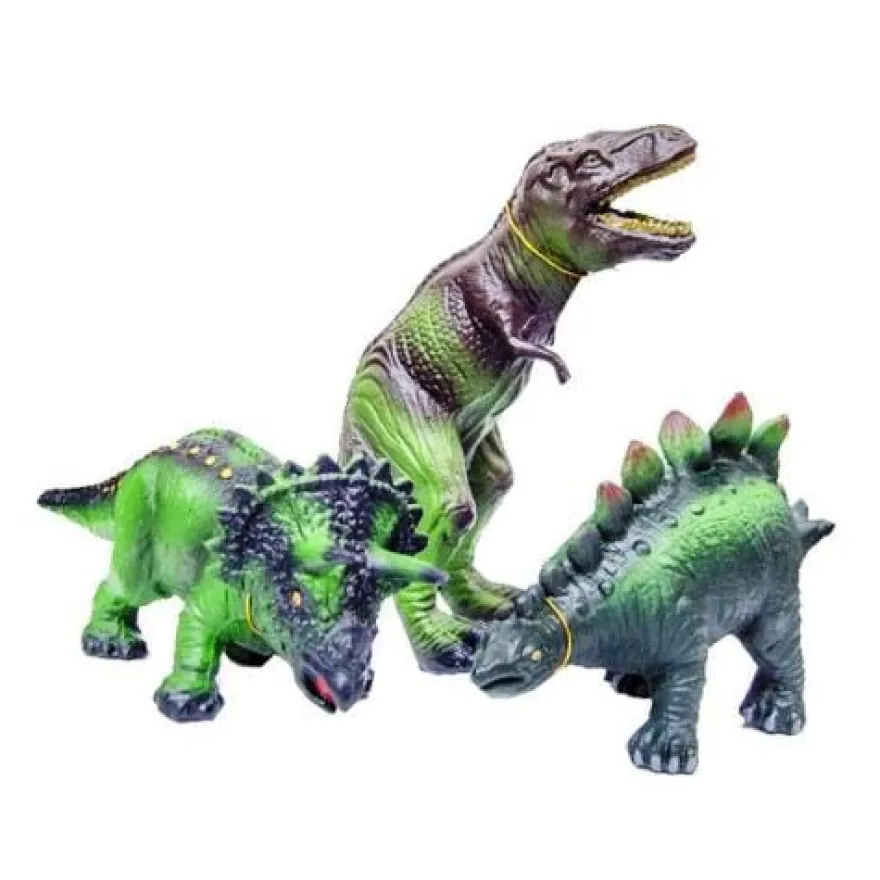 Djur i 100% naturgummi - Dinosaurier, 3 st.