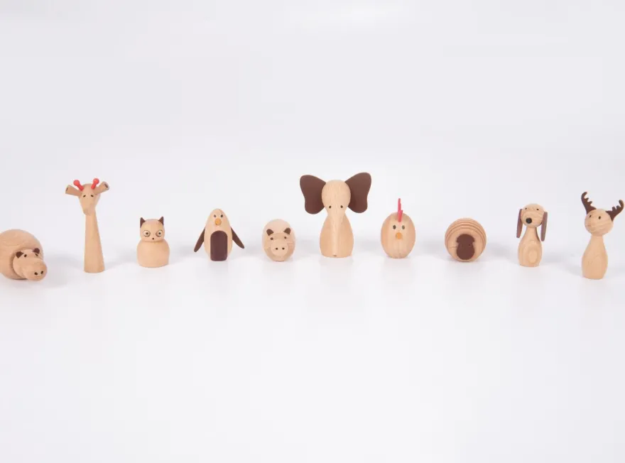 Djurvänner - Träfigurer, 10 st.