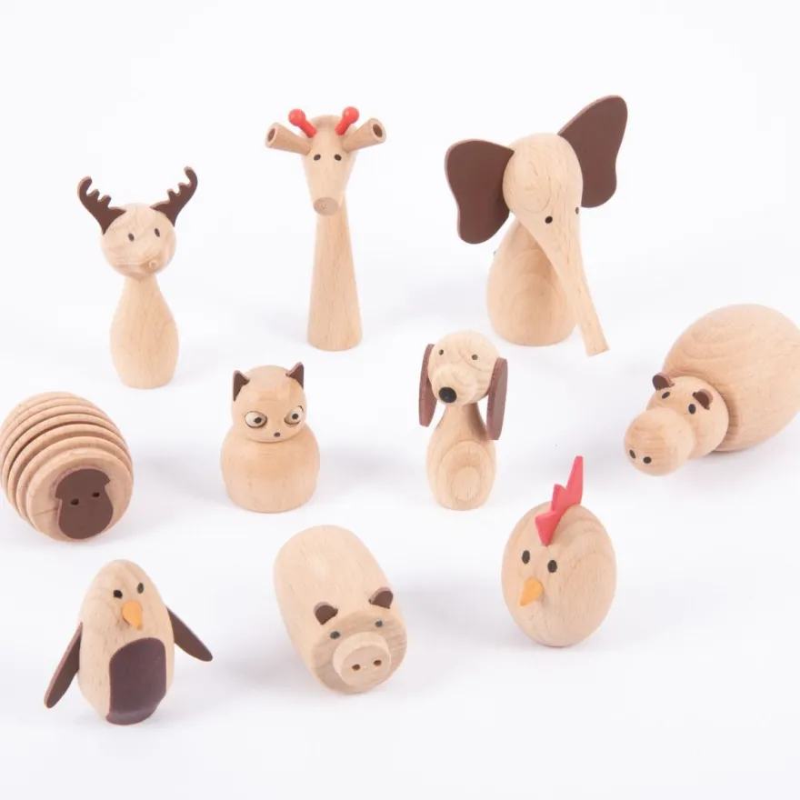 Djurvänner - Träfigurer, 10 st.
