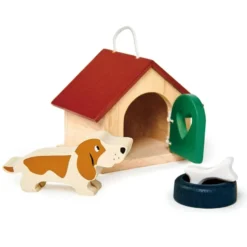 Dockhus, tillbehör - Hundkoja med hund