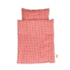 Dockvagnvagnstillbehör - KREA sängsats röd rutig