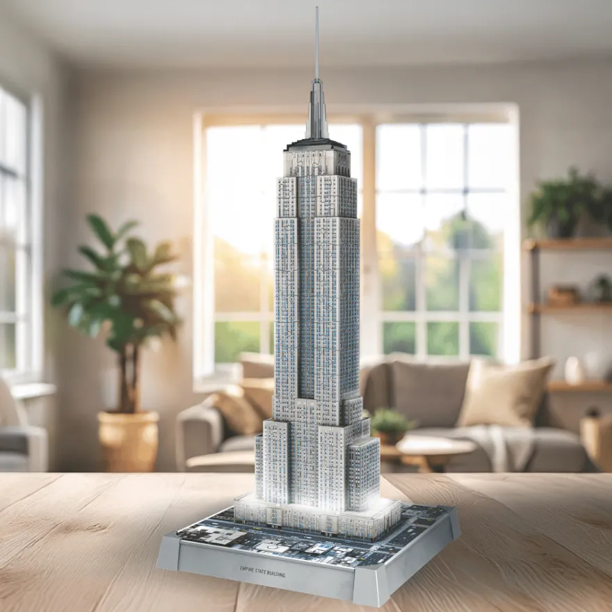 3D-pussel med LED, 216 bitar – Empire State