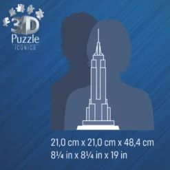 3D-pussel med LED, 216 bitar – Empire State