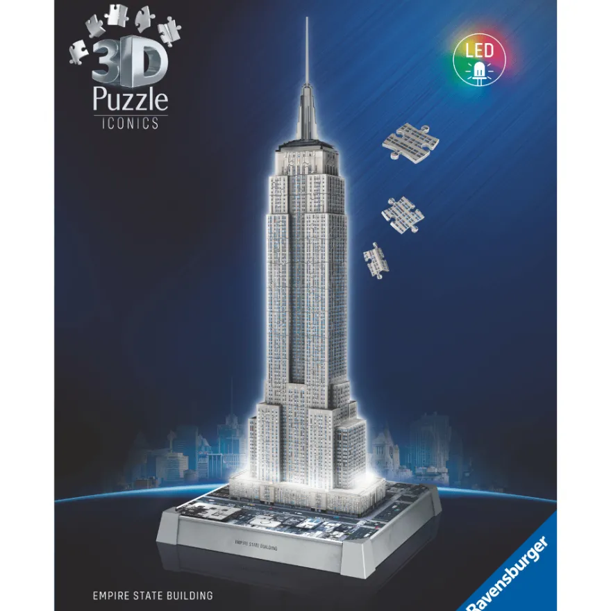 3D-pussel med LED, 216 bitar – Empire State