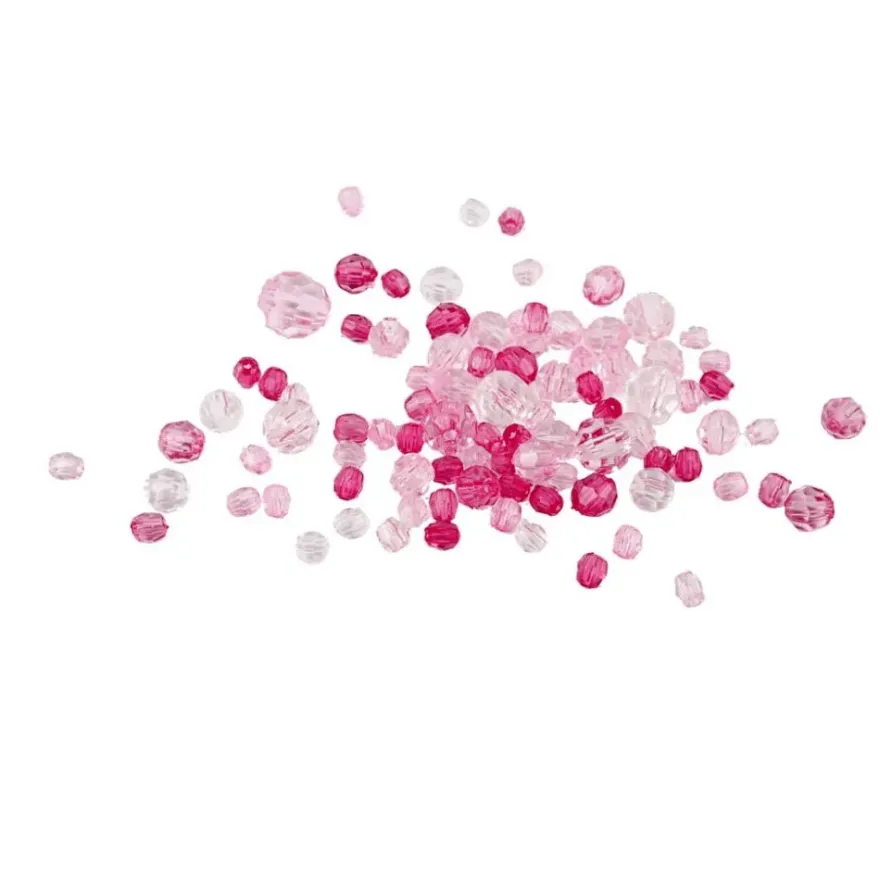 Facettpärlmix - Rosa, 45 g