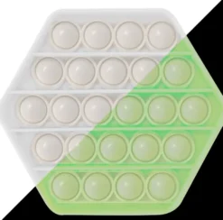 Fidget Pop It - Sexkantig/Glow in the dark, 1 st.