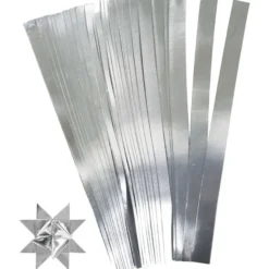 Fläta egna julstjärnor - Silver, 100 strimlor
