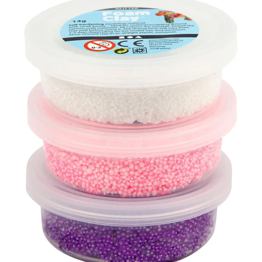 Foam Clay 3 x 14 g. - Glitter/Metallicrosa