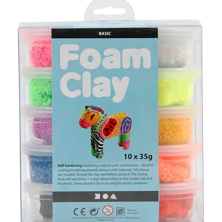 Foam Clay 10 x 35 g - Grundfärger