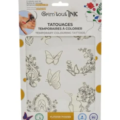 Färglägg själv-tatueringar - Flower power