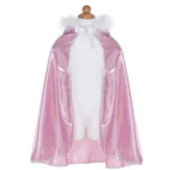 Glittercape med fuskpälskant, stl. 4-7 år