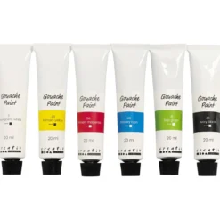 Gouachefärg 20 ml – Basfärger, 6 st.