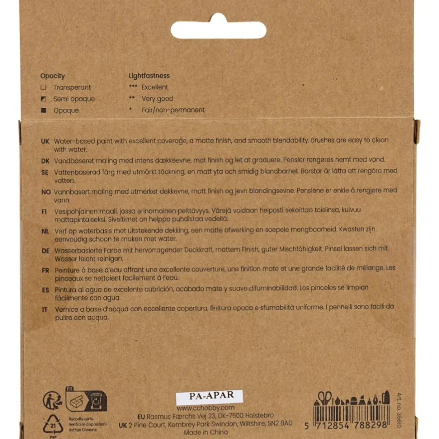 Gouachefärg 20 ml – Pastell, 6 st.