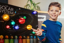 Gör en solsystem-plansch med ljus