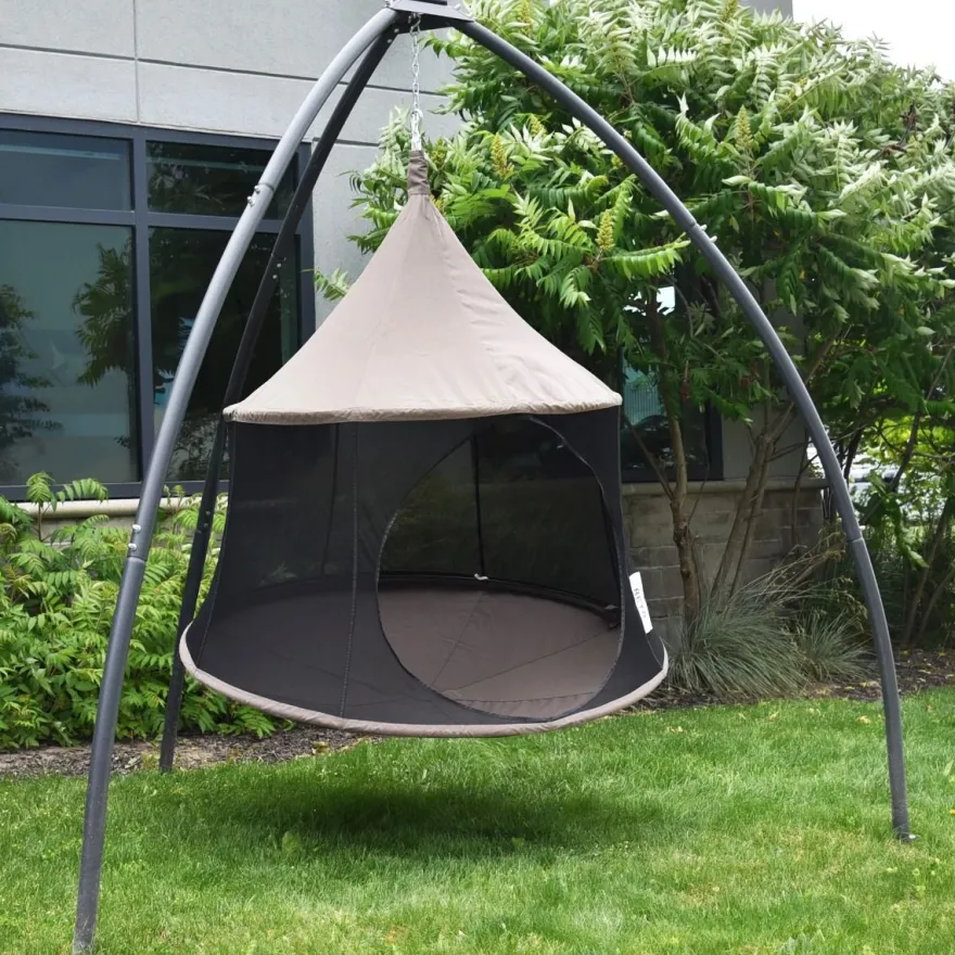 Hänghus med nätsidor Ø150 cm – Brun