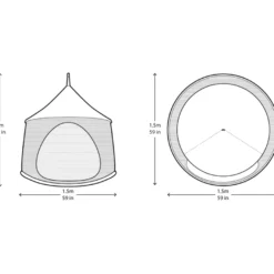 Hänghus med nätsidor Ø150 cm – Grön
