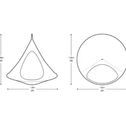Hängkoja Ø180 cm – Brun
