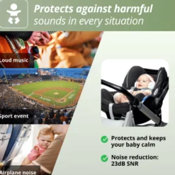 Hörselskydd, Muffy Baby 1-3 år - Gröna